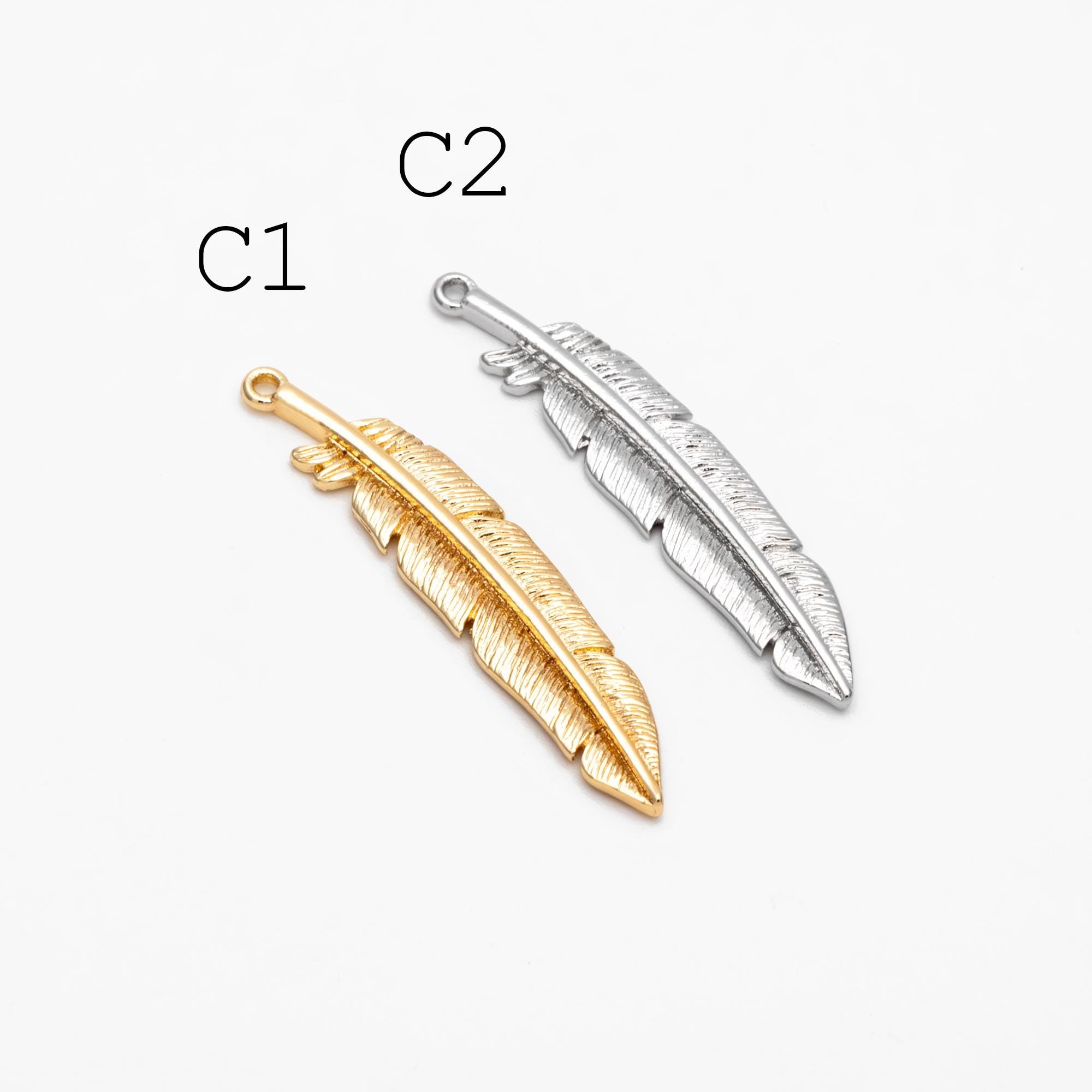4pcs Gold/ Silver Tone Wing Charms , Real 18K Gold/ Rhodium plated Brass Wing Pendants , Color Not Easily Tarnish (GB-383)
